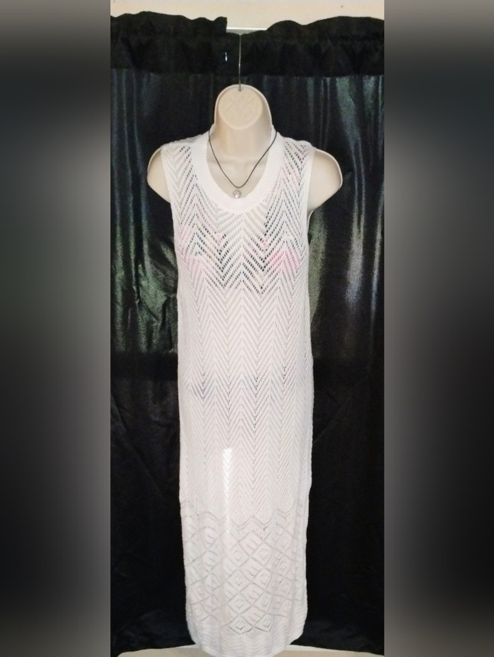 Joie White Crochet Sleeveless Maxi Swim Coverup